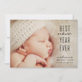 Invitation Nouveau bébé meilleur nouvel an jamais moderne pho (Devant)