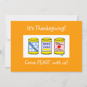 Invitation Nouveau bébé premier Thanksgiving Dîner drôle