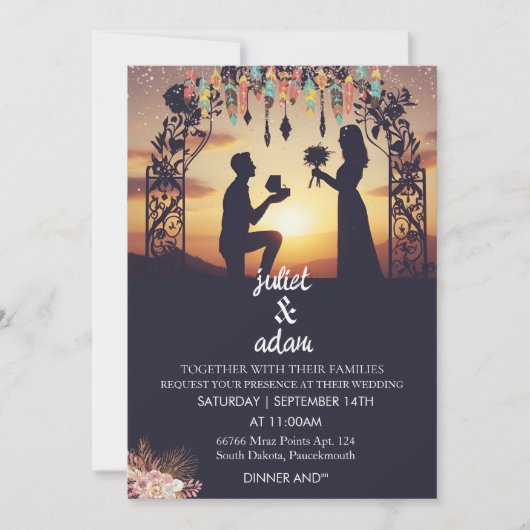 Invitation Nouveau boho rustique moderne élégant Twilight Mar (Devant)