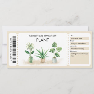 Invitation Nouveau certificat cadeau Plante