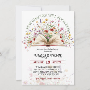 Invitation Nouveau chapitre Baby Shower