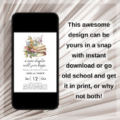 Invitation Nouveau chapitre | Baby shower du livre blanc Invi