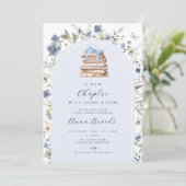 Invitation nouveau chapitre Baby shower garçon floral (Debout devant)
