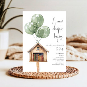 Invitation Nouveau chapitre Balloons Bibliothèque Baby shower