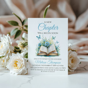 Invitation Nouveau chapitre Blue Boy Brunch Baby shower de li