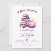 Invitation Nouveau Chapitre Citrouille Automne Baby shower Au (Devant)