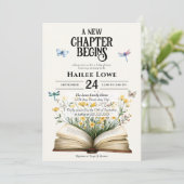 Invitation Nouveau chapitre commence Baby shower Fleur sauvag (Debout devant)