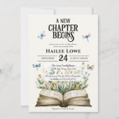 Invitation Nouveau chapitre commence Baby shower Fleur sauvag (Devant)