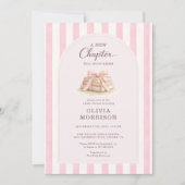 Invitation Nouveau Chapitre Commence Baby Shower Rose (Devant)