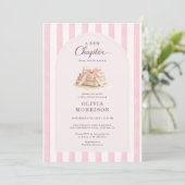 Invitation Nouveau Chapitre Commence Baby Shower Rose (Debout devant)