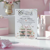 Invitation Nouveau Chapitre Commence Floral Bow Livre Bébé fi