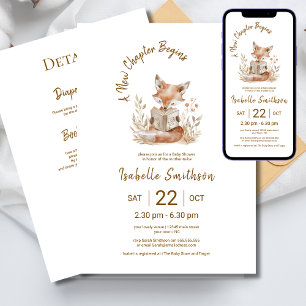 Invitation Nouveau chapitre commence le Baby shower de livre
