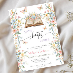 Invitation Nouveau Chapitre Commence Livre de Contes Fleurs B