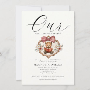 Invitation Nouveau Chapitre Commence Livre d'Histoires Floral