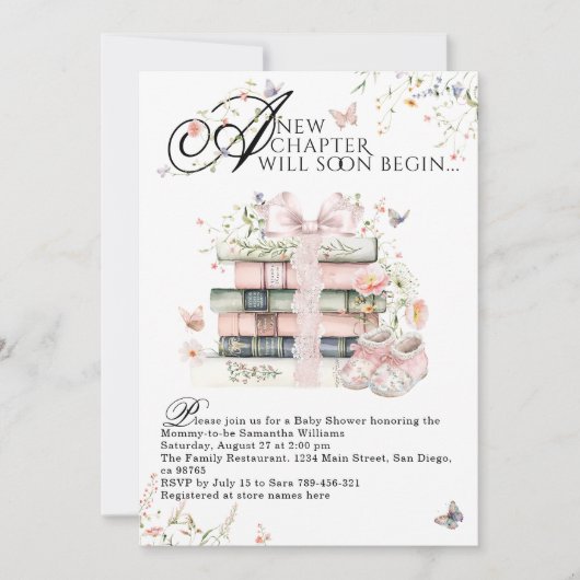 Invitation Nouveau Chapitre Commencer Livre Fleur sauvage Bab (Devant)