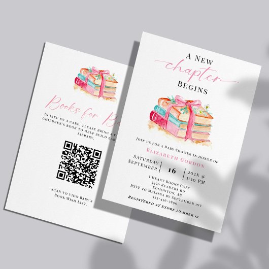 Invitation Nouveau chapitre Livre de demande de code QR pour