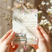 Invitation Nouveau chapitre Livres Gold Bridal Shower Invitat
