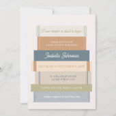 Invitation Nouveau chapitre Storybook Stack Book Lover Baby s (Devant)