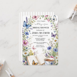 Invitation Nouveau Chapitre Thé Papillons Livre Enterrement d