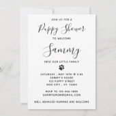 Invitation Nouveau chien animal de compagnie chiot douche (Dos)