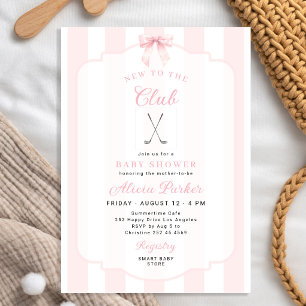 Invitation Nouveau club de golf rose pour la baby shower fill