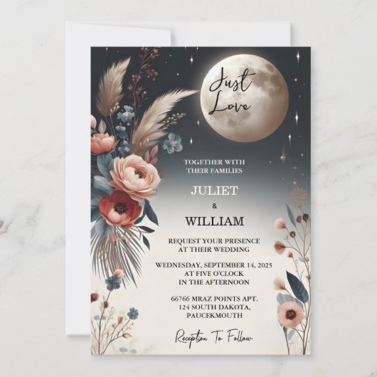 Invitation Nouveau Coeur Décontracté Rien de fantaisie Juste  (Devant)