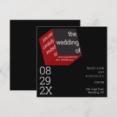 Invitation Nouveau Cube Haute Technologie Géométrique Noir Ép (Devant / Derrière)