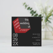 Invitation Nouveau Cube Haute Technologie Géométrique Noir Ép (Debout devant)