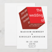 Invitation Nouveau Cube Rouge Épique Budget Géométrique Haute (Devant / Derrière)