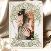 Invitation Nouveau Daisies Photo Mariage Ivory Green