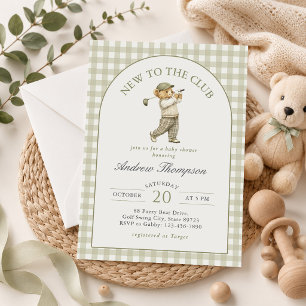 Invitation Nouveau dans le club de golf pour garçon Baby Show