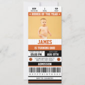 Invitation Nouveau de l'année 1er anniversaire Billet de bask (Devant)