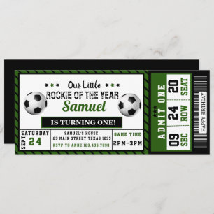 Invitation Nouveau de l'année 1er Anniversaire Ticket de socc
