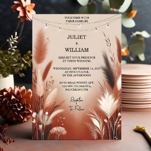 Invitation Nouveau Désert Rustique Boho Automne Ombre Mariage