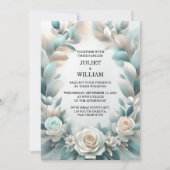 Invitation Nouveau flamme métallique brillant Mariage d'argen (Devant)