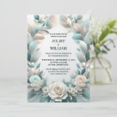 Invitation Nouveau flamme métallique brillant Mariage d'argen (Debout devant)