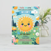 Invitation Nouveau garçon joli trou de golf dans un premier 1 (Debout devant)