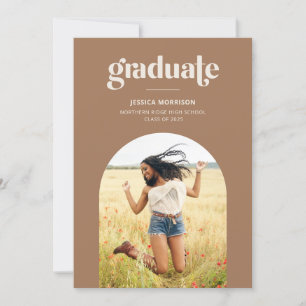 Invitation Nouveau Graduate Arch Photo Désert Neutres Graduat