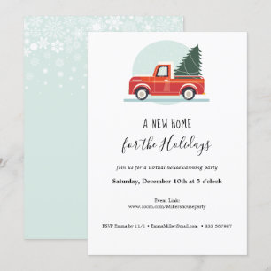 Invitation Nouveau Home virtuel ménage Parti vintage camion