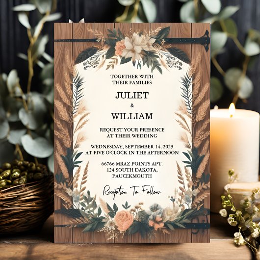 Invitation Nouveau Jardin Floral Ressort Boho Boho Rustique M