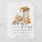 Invitation Nouveau Jeu De Clés Fête De Réchauffement De Ménag (Devant)