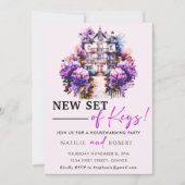 Invitation Nouveau Jeu De Clés Fête De Réchauffement De Ménag (Devant)