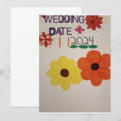 INVITATION NOUVEAU MARIAGE DE MISE À JOUR FLORALE D'ARRIVÉE D (Devant / Derrière)