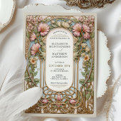 Invitation Nouveau Mariage Floral Arch Faux Gold