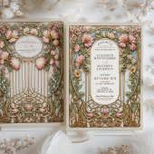 Invitation Nouveau Mariage Floral Arch Faux Gold
