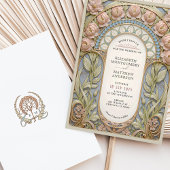 Invitation Nouveau Mariage rose et bleu