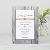 Invitation Nouveau Mariage rustique de la corde de quai (Debout devant)