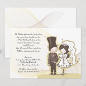 Invitation Nouveau Mariés Adorables Carton d'Invitation de Ma (Devant / Derrière)