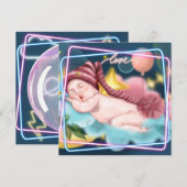Invitation Nouveau-né bébé (Devant / Derrière)