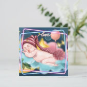 Invitation Nouveau-né bébé (Debout devant)